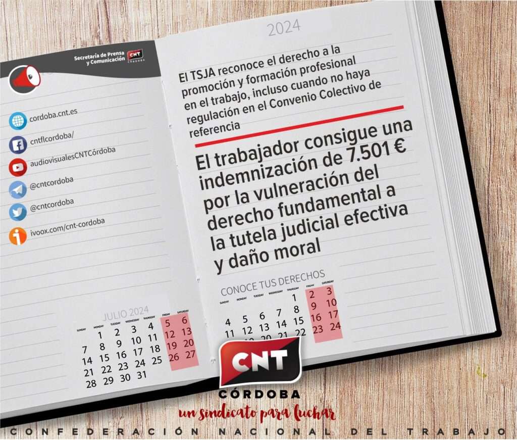 Artículo TSJA RECONOCE EL DERECHO DE LOS TRABAJADORES A LA PROMOCIÓN Y FORMACIÓN PROFESIONAL EN EL TRABAJO